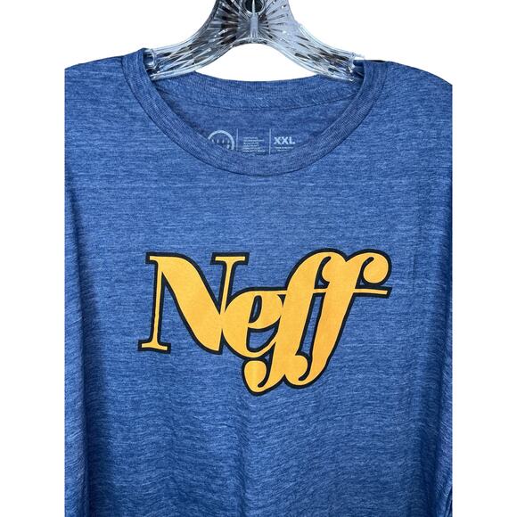 Y2K Neff Graphic Spellout Men's Blue T-shirt 2X - Picture 5 of 7